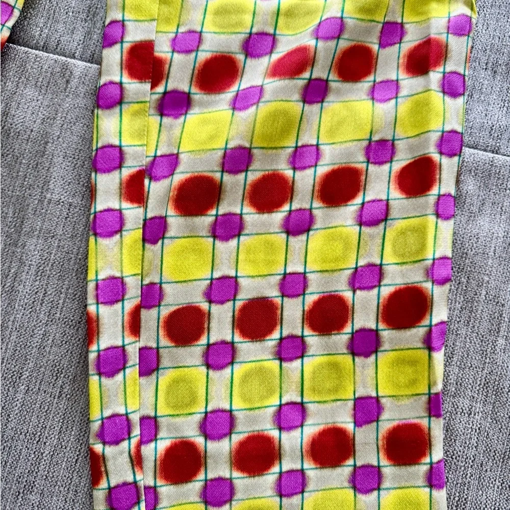 Etro Yellow Pink Red Geometric Straight Leg Pants